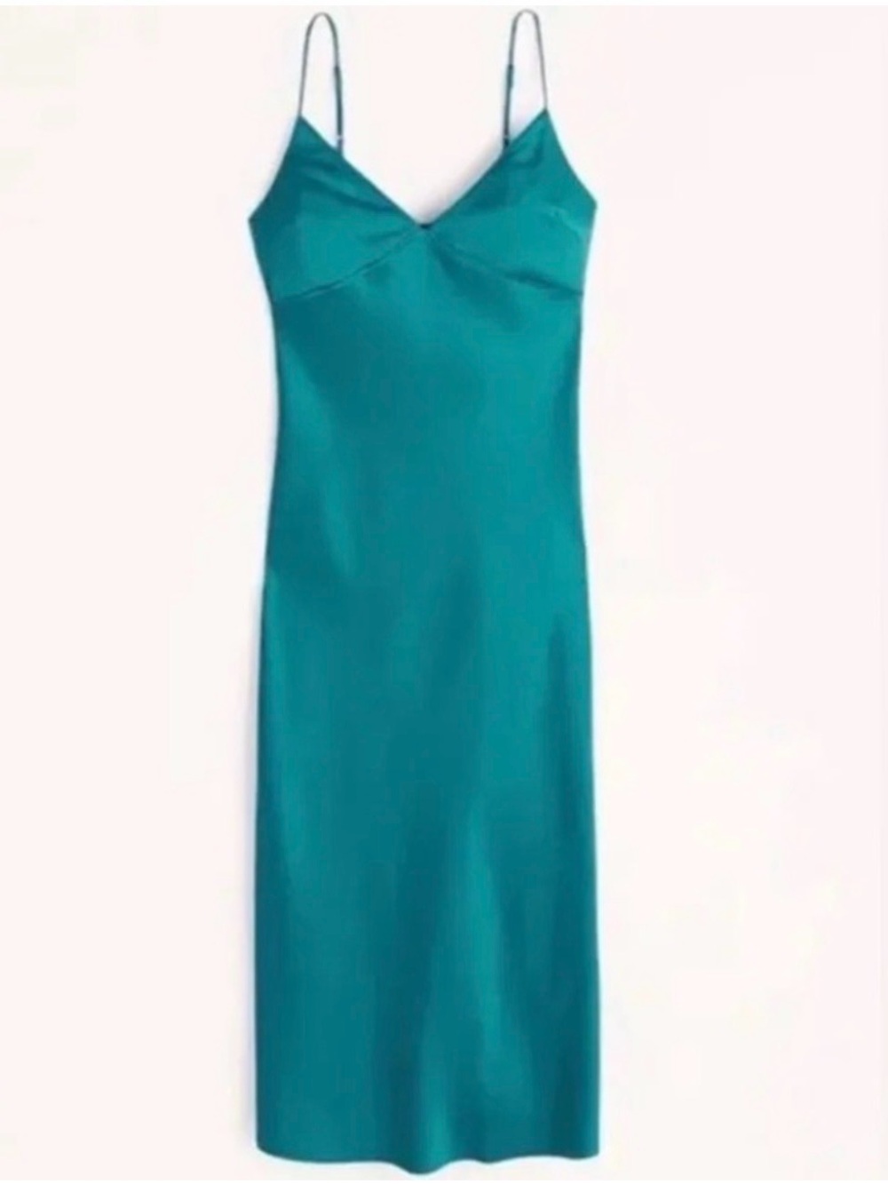 Teal Abercrombie  Lace back Midi Slip dress. Size Medium.